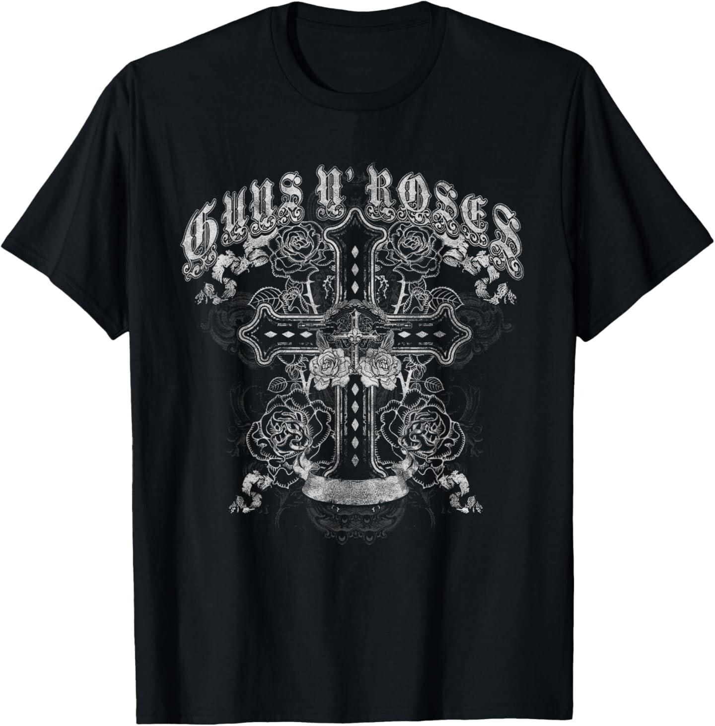 Guns N  Roses Официальная винтажная белая футболка с крестом Мужская женская футболки Топ M