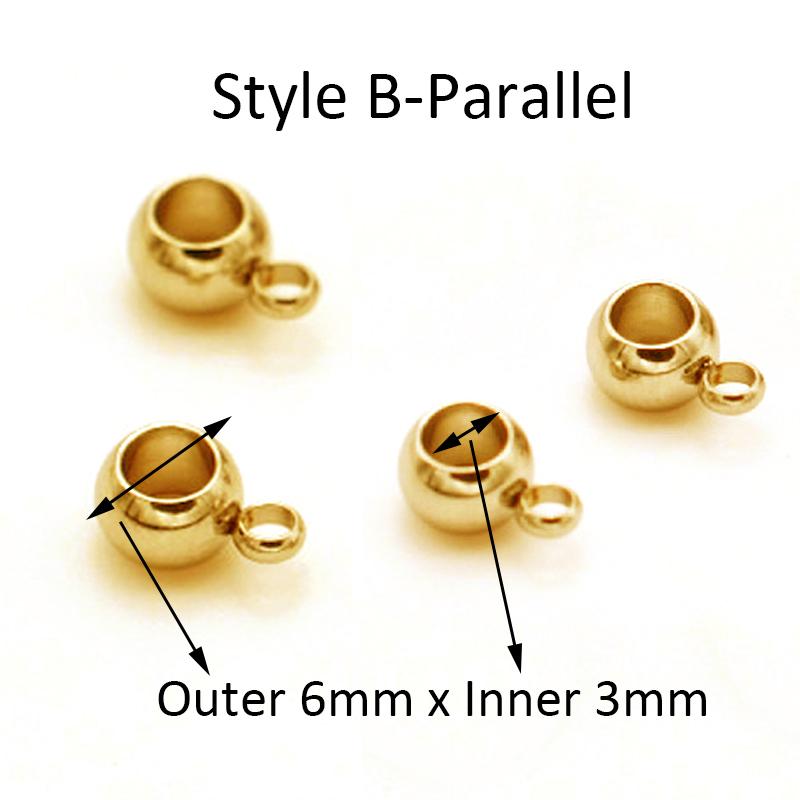 10pcs Gold Color Stainless Steel Spacer Beads Pendant Charms Clasps Bail Beads for Bracelet Necklace DIY Jewelry Making Findings