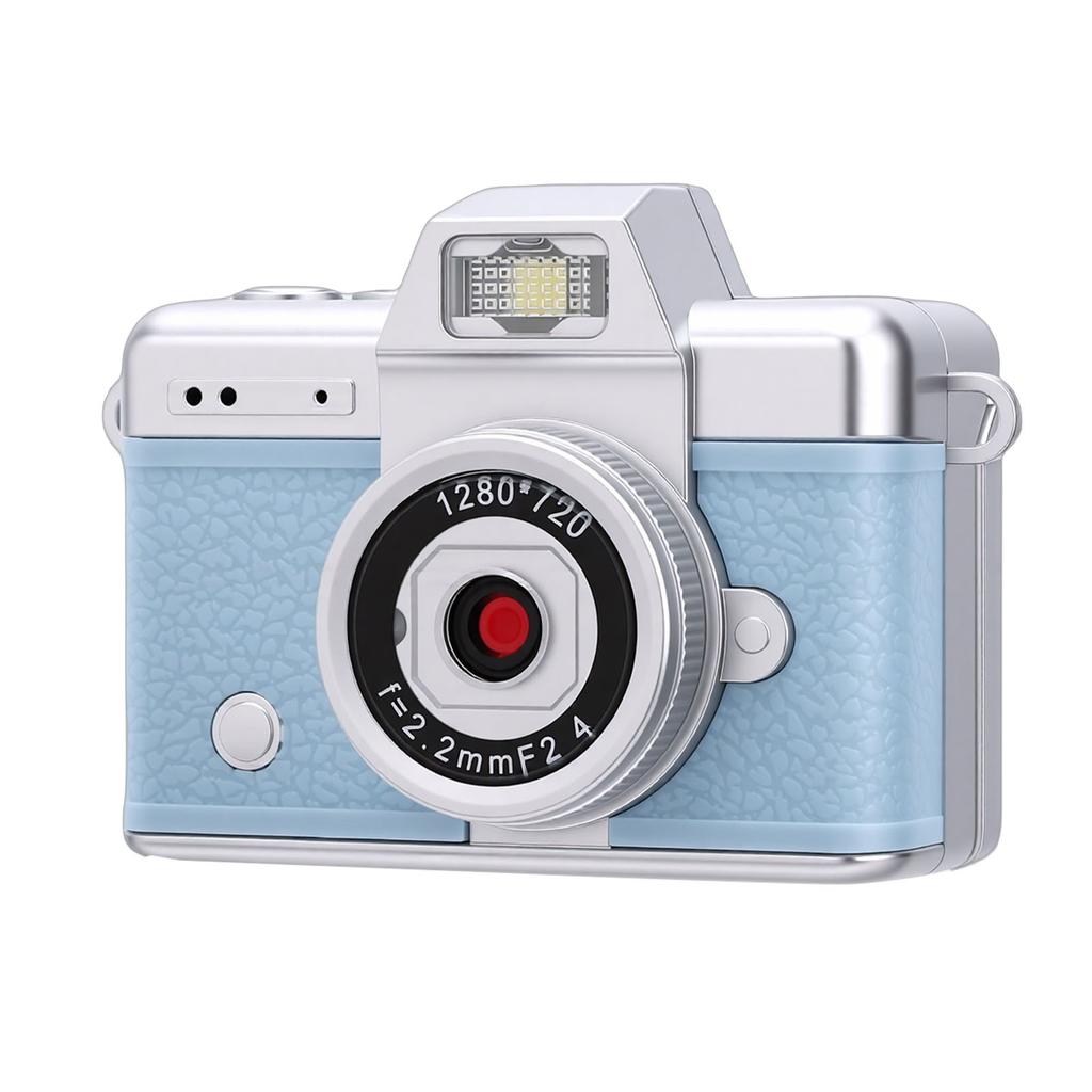 Keychain Camera with Flip Screen 1.47 Inch 720P HD Retro Digital Camera for Teens Students Travel School Blue
