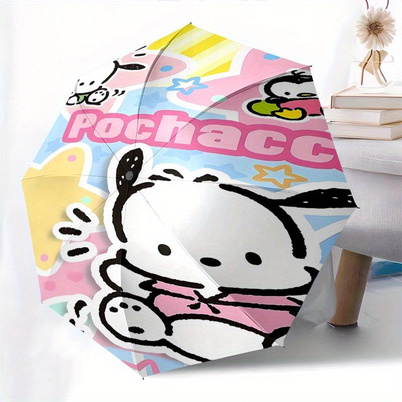 Pochacco,Hello Kitty Automatic Folding Umbrella-Simple 8-Rib Design, Bright Cartoon Pattern, Durable Iron Frame, Suitable For Travel, Outdoo