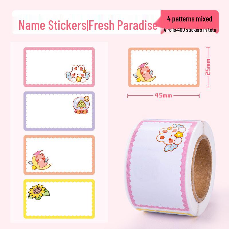 Waterproof Cartoon Name Stickers for Kids' Items - School Bag, Water Cup, and More 