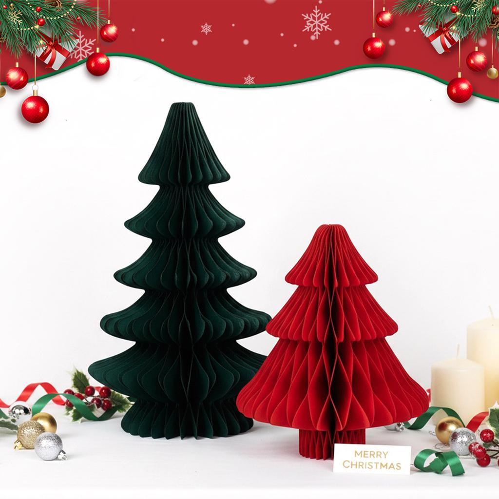 Honingraat Kerstboom Decoratie Rustiek 3D Kunstboom Tafelstuk Herbruikbaar voor Schouw Kerstmis Nieuwjaar Tafelstuk