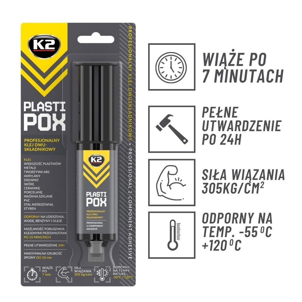 Adesivo bicomponente per plastica k2 plastipox 25g materie plastiche