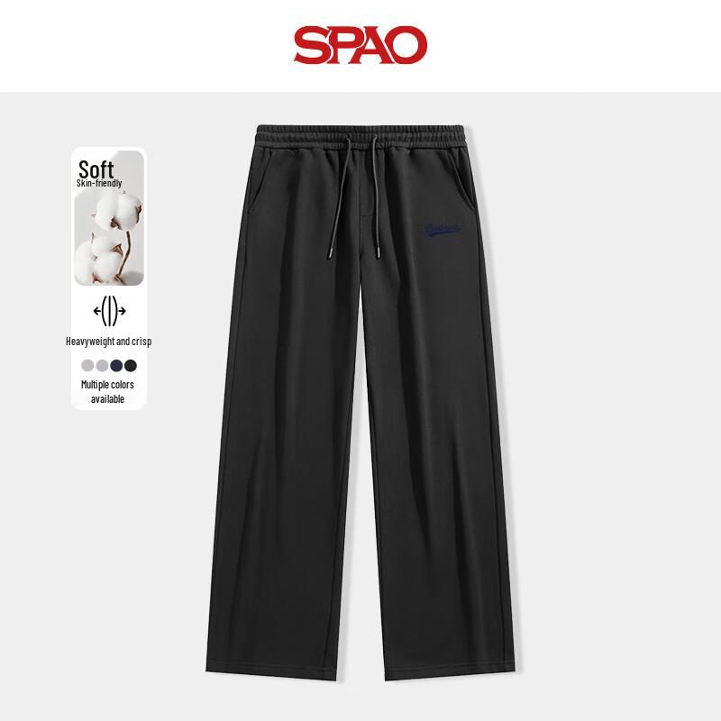 

SPAO Women s Casual Letter Patch Wide-Leg Straight Pants 2XL