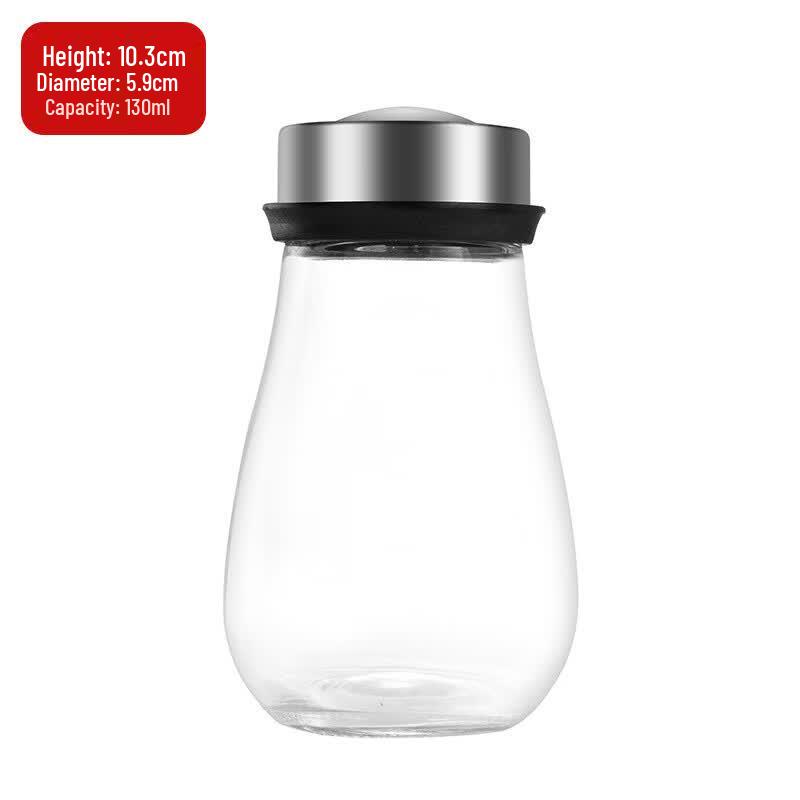 Ruhan Stainless Steel Glass Seasoning Jar Set
