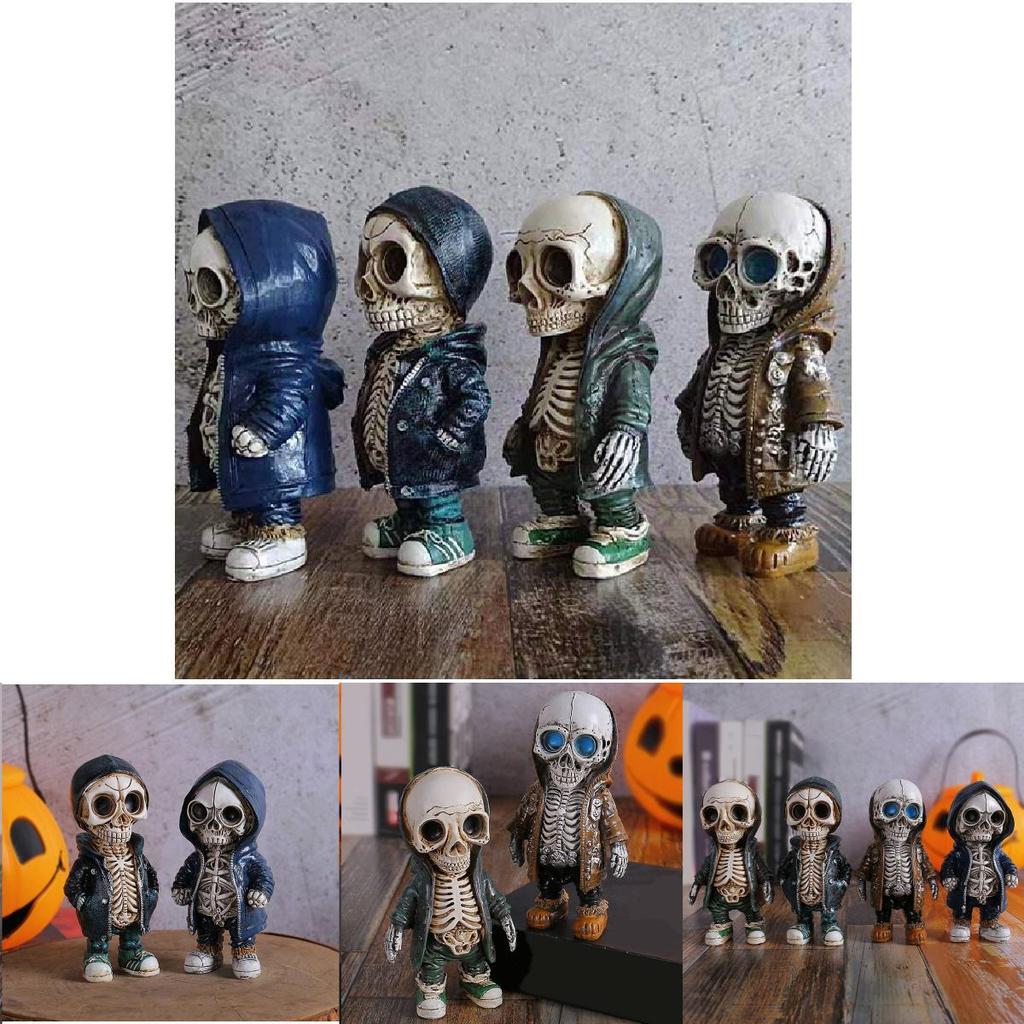 Unique Resin Skeleton Figurine In Versatile Colors For Halloween And Christmas Decor