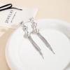 Silver Needle Rhinestone Tassel Retro Elegant Earrings
