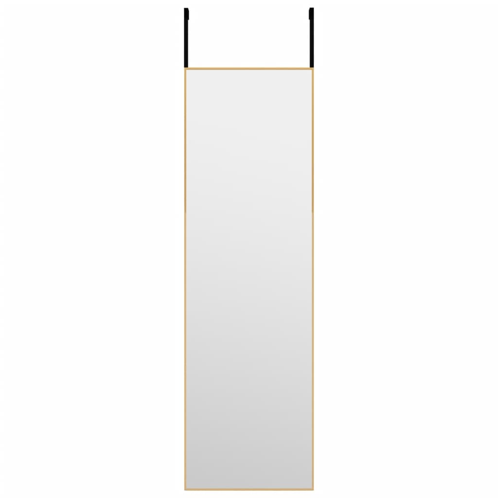 Vidaxl Lustro Na Drzwi, Złote, 30X100 Cm, Szkło I Aluminium