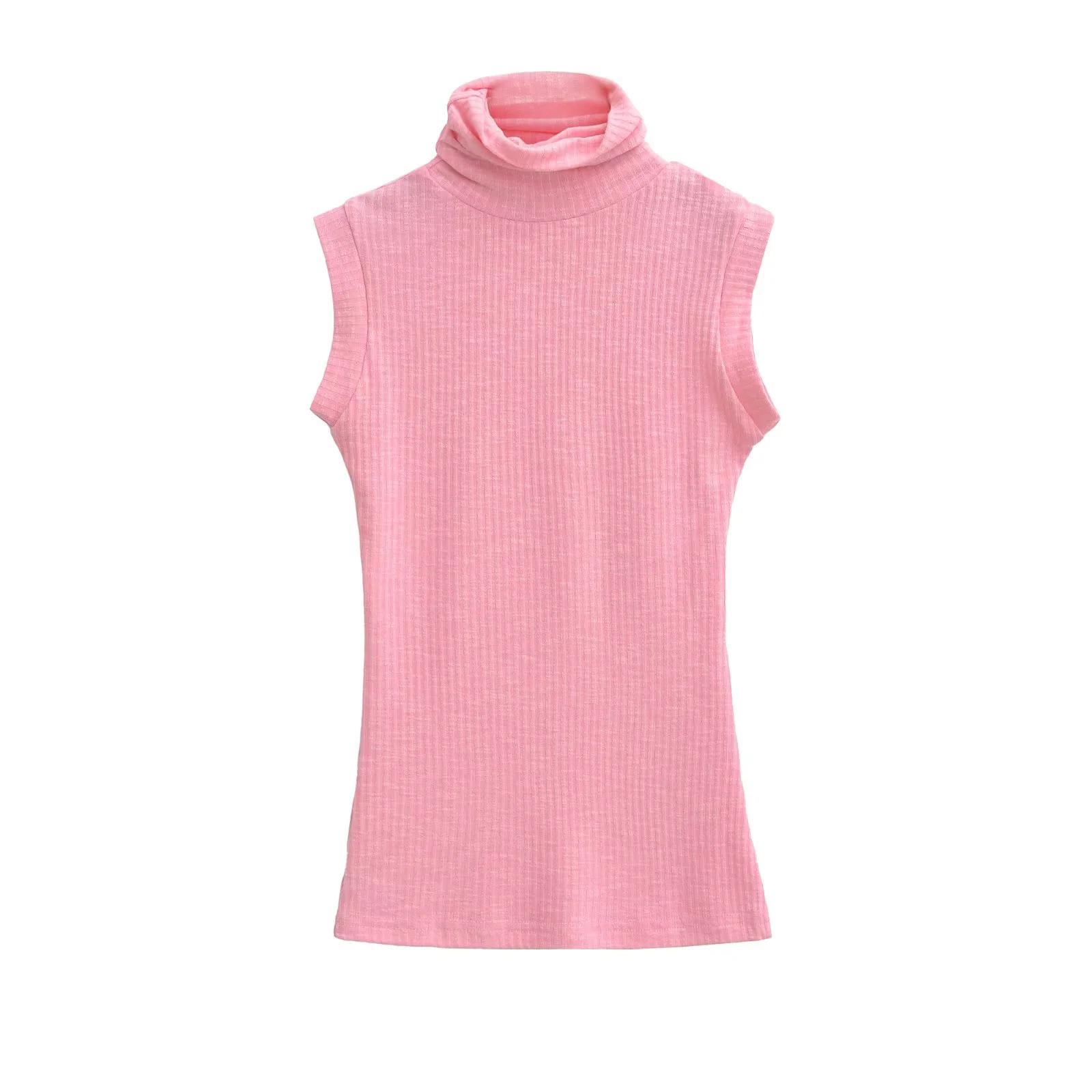 Korean Women s Sheer High-Neck Sleeveless Camisole - Slim Fit Summer Top Small