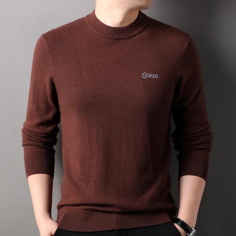 

Hengyuanxiang Men s Round Neck 100% Wool Sweater M
