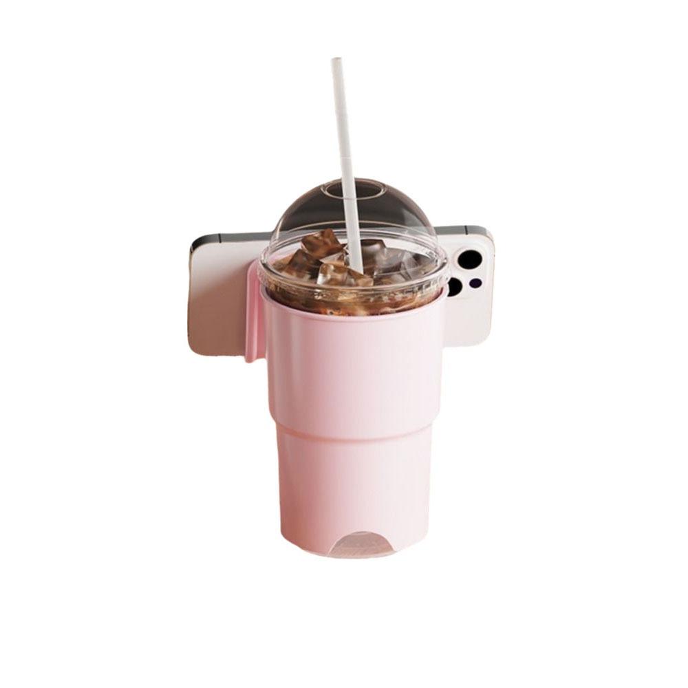 

Tip-Proof Suction Cup Water Cup Holder Anti-Spill Stationery Organizer Desk Drinks Stand Cans розовый