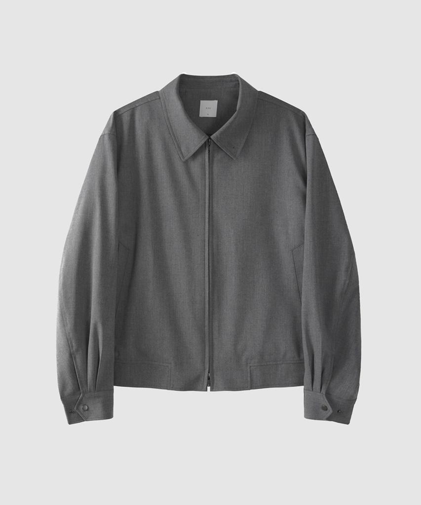 Asp Wide Wool Blouson - Mid Grey