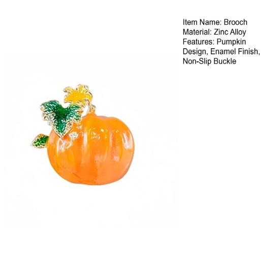 Brooch Enamel Painted Small Pumpkin Autumn Style Brooch Full Glaze Vivid Color Anti-Exposure Pin Bags Coats Scarves Badge Outfit Accessory