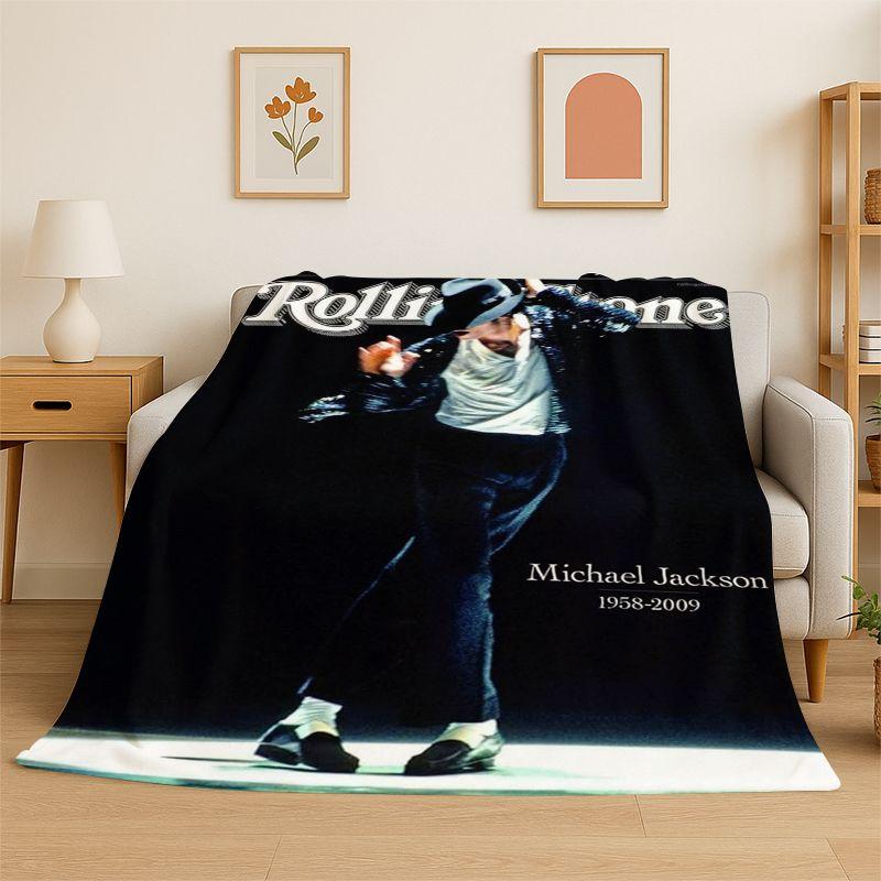 Retro MJ Michael Jackson King of Pop Weiche Flanelldecke, Gemütliche Decke für Bett, Couch, Sofa, Schlafzimmer, Wohnzimmer, Reise Kind