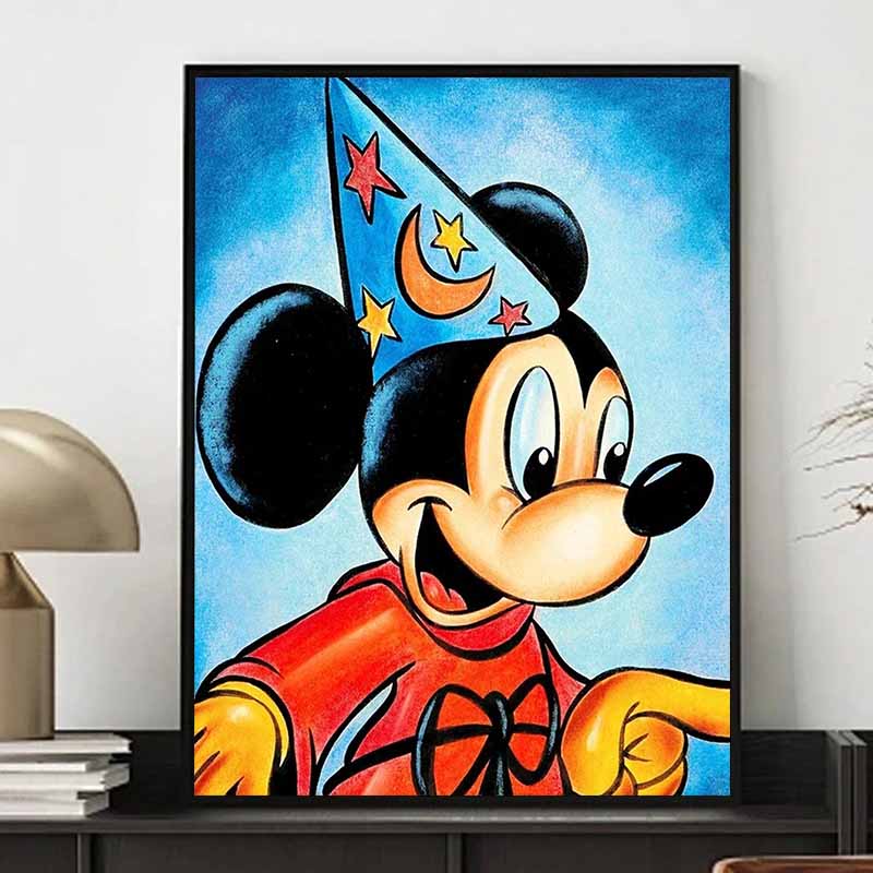 Disney Diamond Painting Mickey Mouse The Wizard Classic Illustration 5D Diamond Painting Art Embroidery Cross Stitch Room Decoration