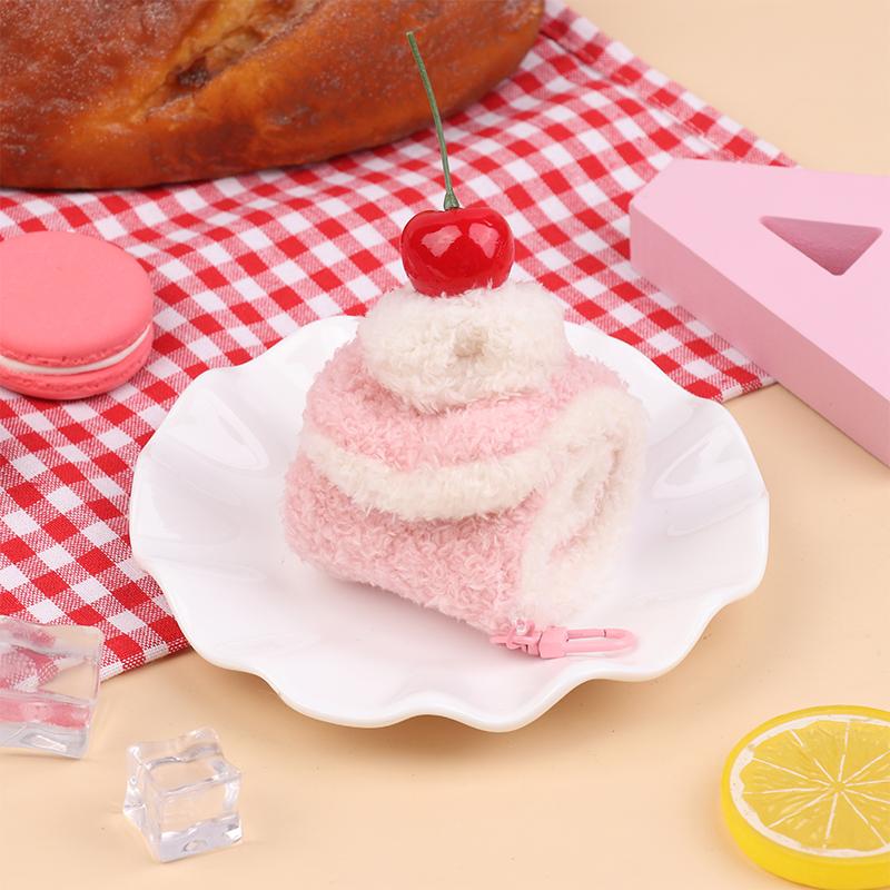 Kawaii Simulation Food Plush Keychain Creative Sandwich Hamburger Cake Keyring Bag Pendant Key Accessories Couple Gifts