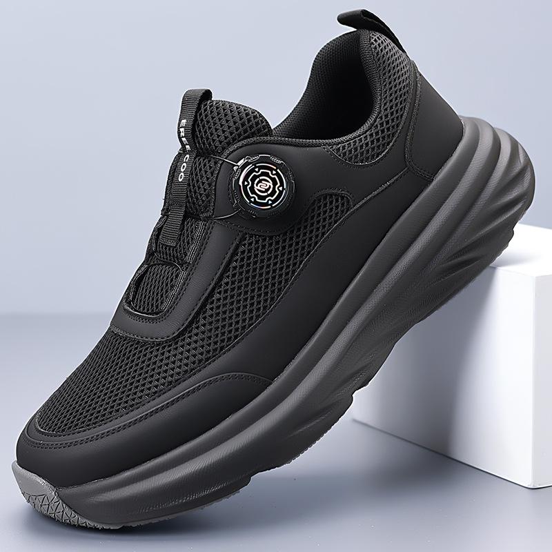 Lace-up-free Knob Men's Shoes Fashion Summer Mesh Breathable Fly-woven Casual Shoes Outdoor Mountaineering Hiking Sports Tide Shoes