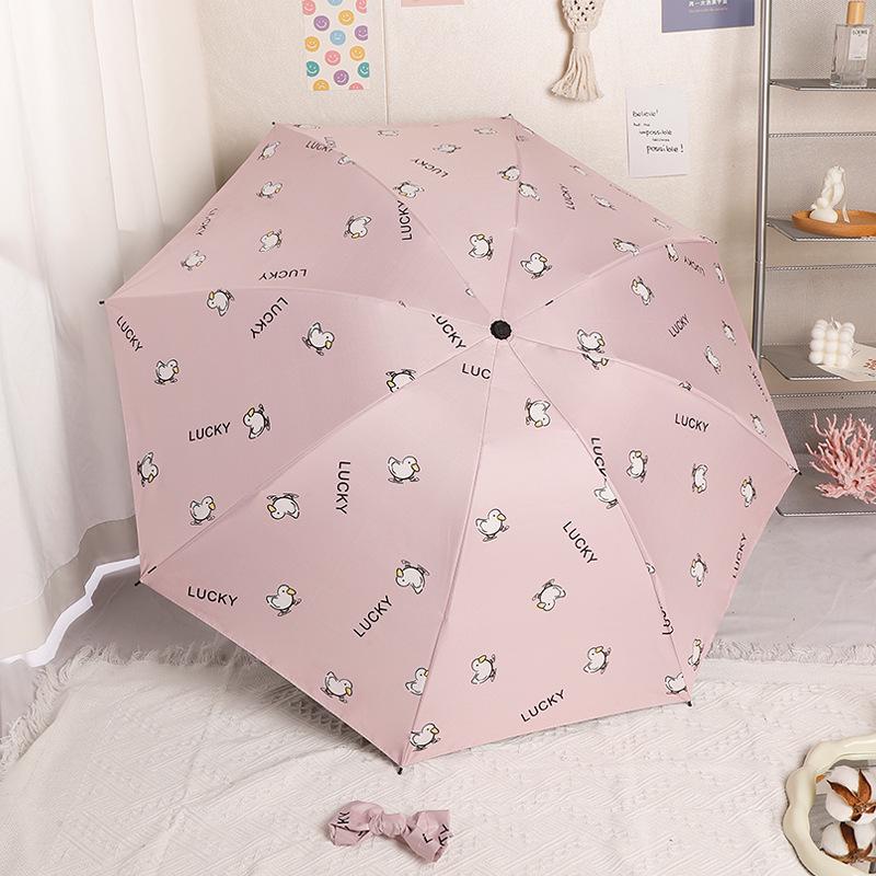 

Женский полностью автоматический милый мультяшный зонт, ветроустойчивый, легкий, складной для защиты от солнца и дождя.
