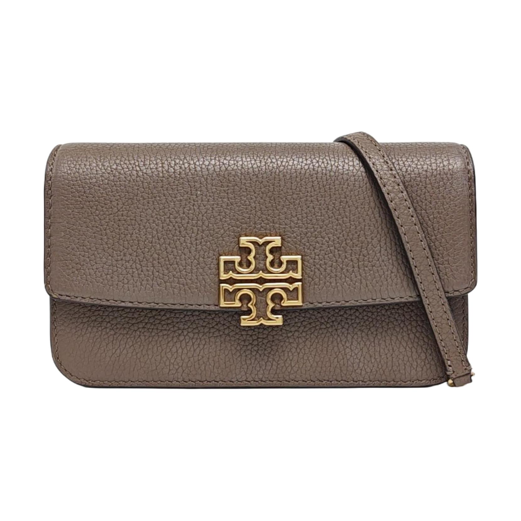 [Pre-Owned] Britten Hollow Logo Detachable Chain Leather Small Square Shoulder Crossbody Bag - Excellent #1VZNO03 ONE SIZE