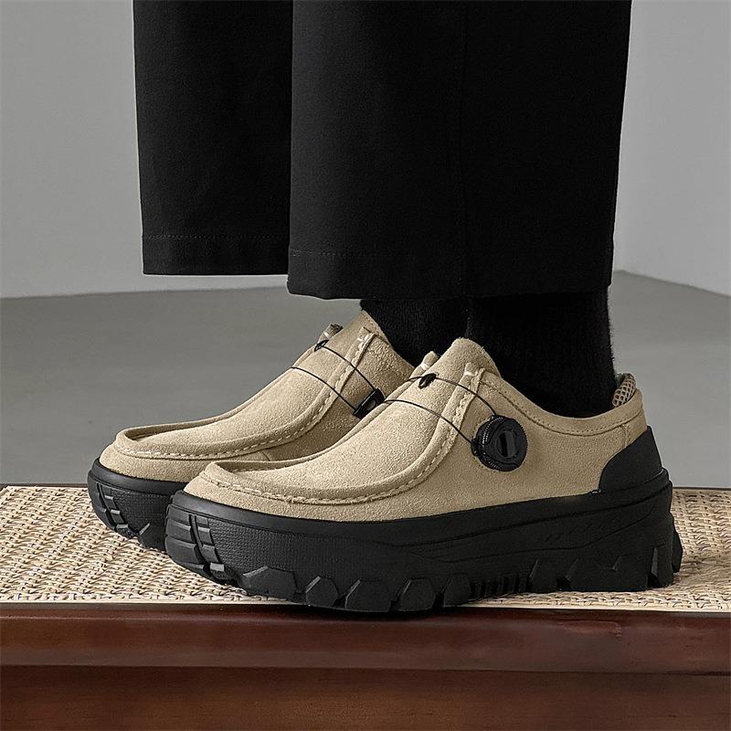 3652 Outdoor Men's Shoes Spring New Thick-soled Heightening Leather Thick-soled Heightening Shoes Fashion Tooling Casual Shoes