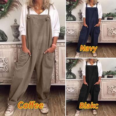 Kadın Düz Renk Askılı Günlük Pantolon - 9626#