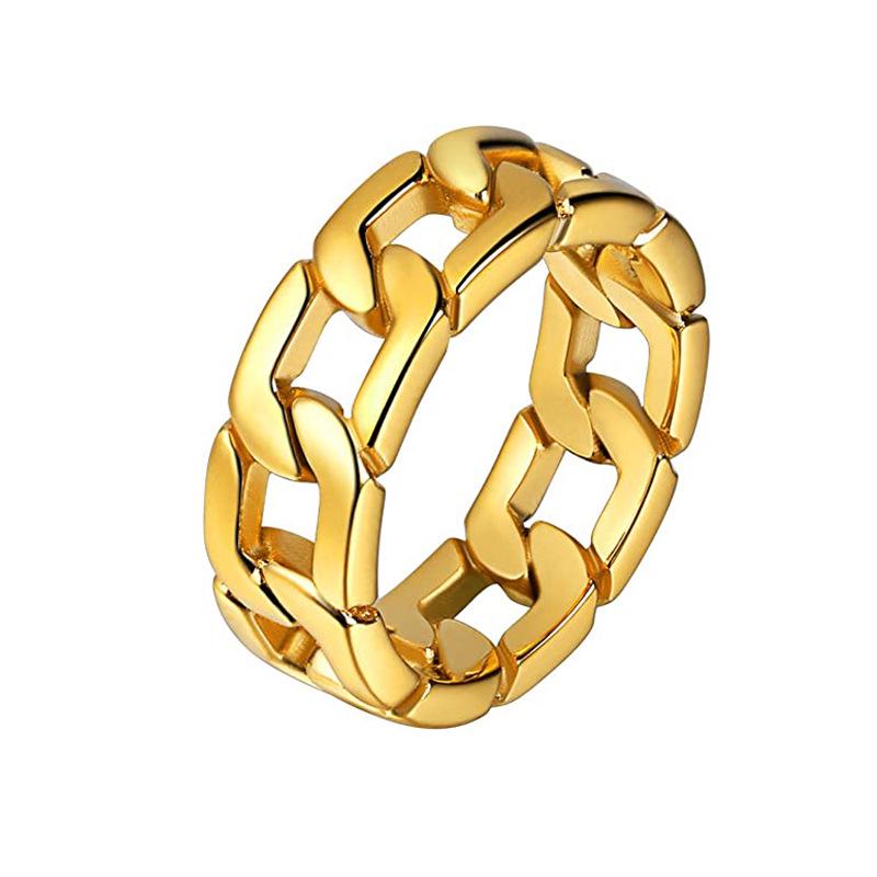 Starry Night Titanium Steel Chain Ring: Trendy Minimalist Hip Hop Style Jewelry