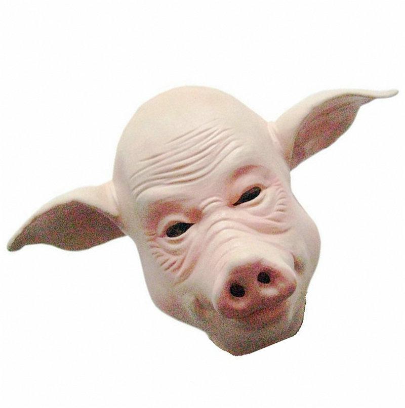 Bald Pig Mask - Halloween Animal Costume Prop