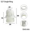 250V 4A E27 Light Bulb Base Plastic Full Screw Lamp Holder Pendant Socket Lampshade Ring for E27 Light Bulb White Black 1PC