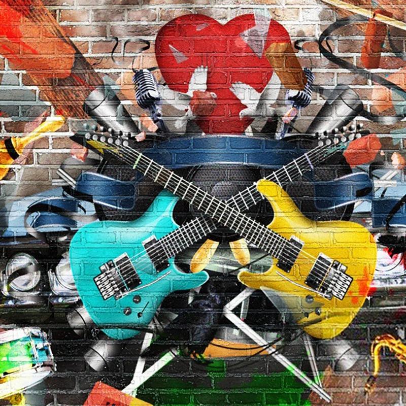 Photo Mural 3D Stereo Graffiti Wall Painting Bar KTV Cafe Restaurant Wall Covering Wallpaper