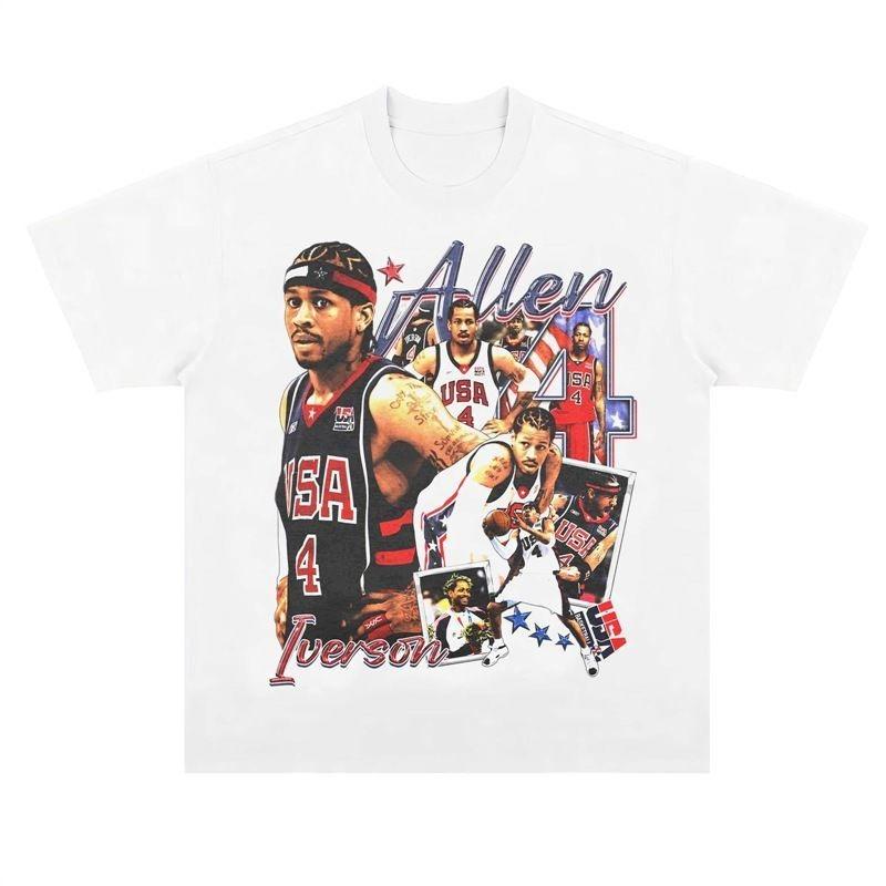 

Heavy-duty Pure Cotton Summer American Star Print Short-sleeved Basketball Loose-fitting Sportswear 5XL різнокольоровий