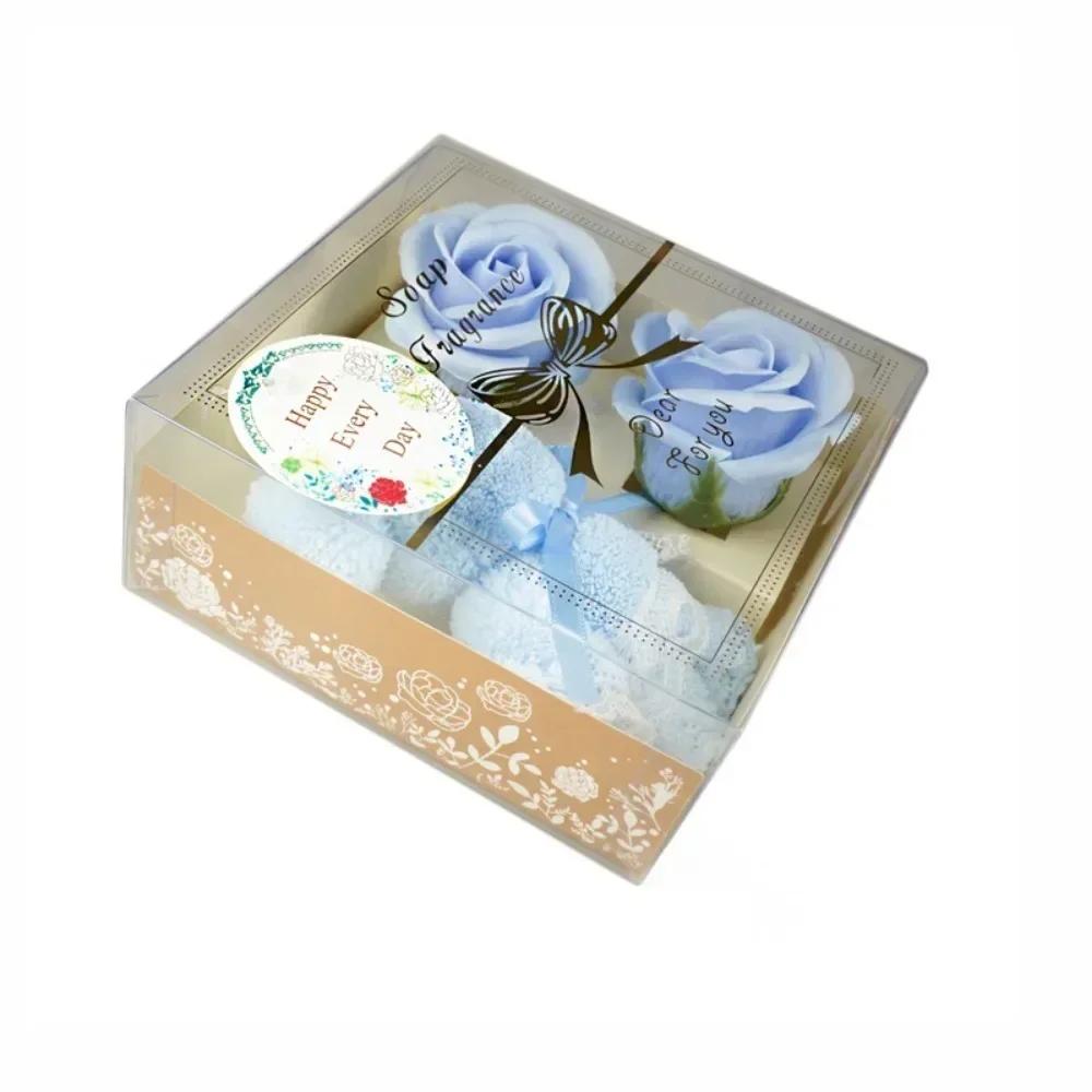 Bear Towel Gift Box Romantic Couple Festival  Artificial Flowers Valentine's Birthday Anniversary Gift for Girlfriend
