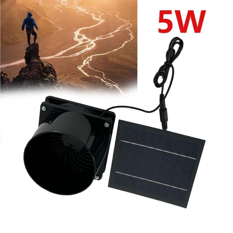 Solar Fan Set Solar Exhaust Fan 5W Solar Drivens Ventilation Fan for Chicken Coops Greenhouses and Pet Houses