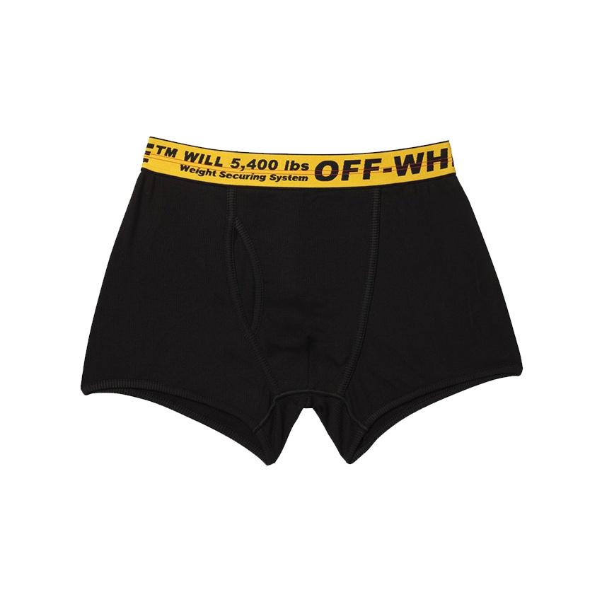 

Off-White Одиночная упаковка боксеров Черный Мужские трусы Черный Желтый OMUA003E191850321060 L