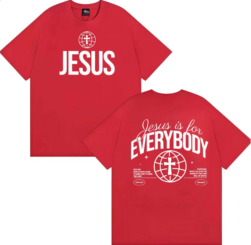 

Jesus Is for Everybody Christian Clothes Tshirts Unisex WOMEN Retro Hip Hop Street Classic T Shirt Summer Oversized Loose T Shirts S