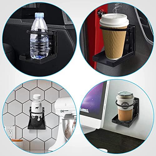 Car Drink Holder Set of 2 Foldable Plastic Bottle Water Bottle Cup Mounting Auto Cup Holder Car/Truck/Boat Universal Screws Included
