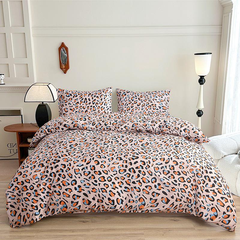 Leopard Print Pastoral Style Duvet Cover Set - Single Duvet Cover & Pillowcase.