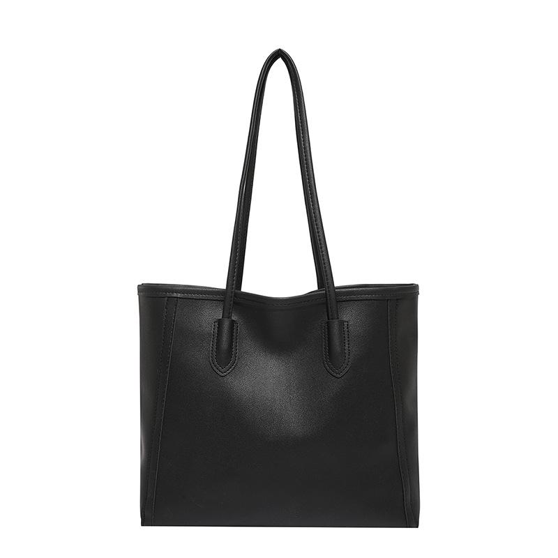 2025 Корейский стиль Ретро Сумка-тоут для поездок: Универсальная, высококачественная повседневная наплечная сумка чёрный