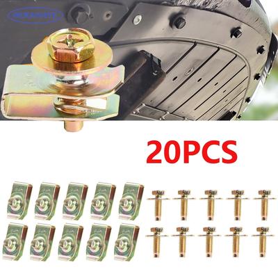 Car Body Bolts U-nut Clips M6 Engine Cover Splash Shield Guard Bumper Fender Liner Rivet Screws For Honda CRV HRV Accord Odyssey