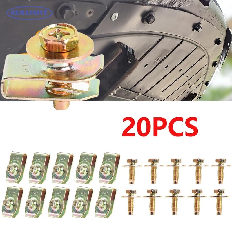 Car Body Bolts U-nut Clips M6 Engine Cover Splash Shield Guard Bumper Fender Liner Rivet Screws For Honda CRV HRV Accord Odyssey