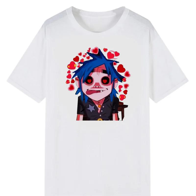 Harajuku Anime Shirt Gorillaz Tee Adult Great Quality Tshirt Retro Manga Graphic Tshirts Men Clothing Oversized T Shirt Mens Tee