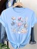 Summer Playful Women's Casual Short Sleeve T-Shirt Shell Print Ocean Style Trendy Tops Hawaii Vacation Outdoor Fit Woman Clothes