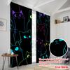 Set Of 2 Flat Printing Window Curtains Cute Black Cats Kawaii Polyester Without Electricity Festive Wall Decor Po Booths Curtain