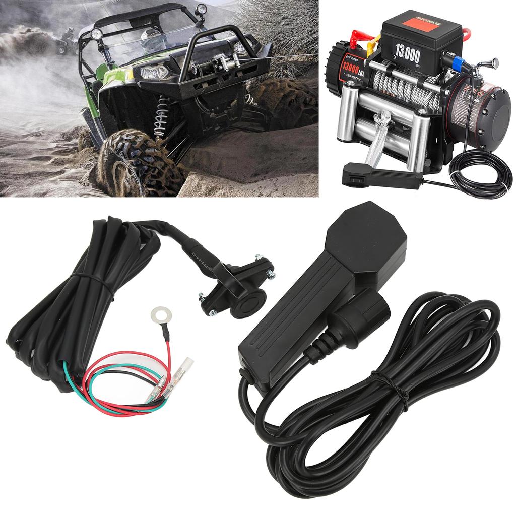 12V Hand‑Held Winch Remote Controller with 9ft Cable Electric Manual Waterproof for ATV UTV  Winch Remote Control