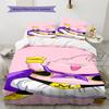 Ropa de cama con patrón de Majin Buu, Juego de colcha, Funda de colcha, Funda de almohada, Regalo de cumpleaños para el hogar (1 * funda nórdica + 2 * fundas de almohada, sin núcleo)