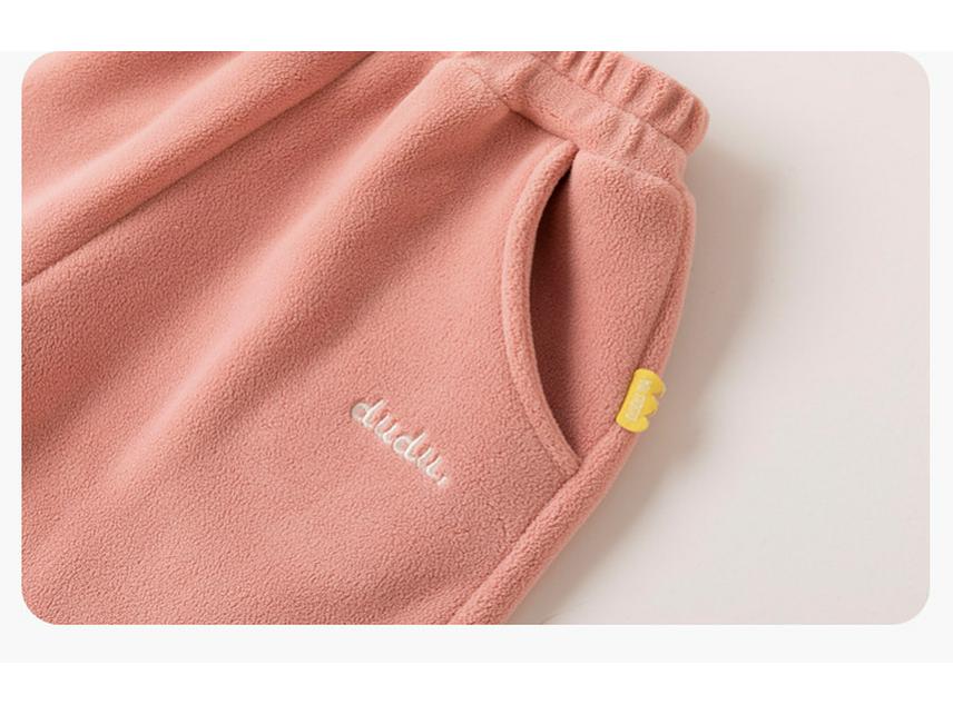 Dudu Home Baby Coral Fleece Cartoon Sports Pants - Trendy Spring Wear for Boys and Girls