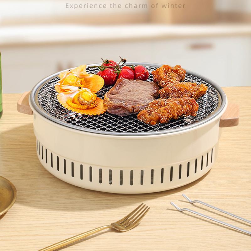 Pentole per la casa Barbecue Piastra Barbecue all'aperto Campeggio Forno Giardino estivo Griglia a carbone Barbecue circolare portatile