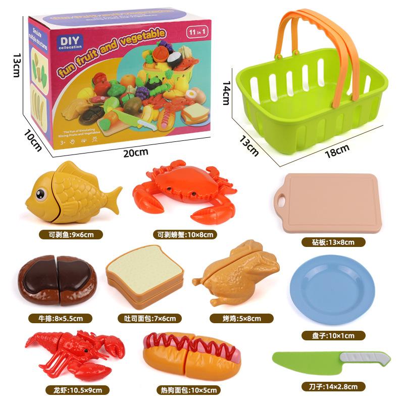 Dětské hračky Domeček na hraní Simulace Lze loupat Ovoce a zeleninu Krájení Hudba Lze loupat Krájet ovoce a zeleninu Hračky pro chlapce a dívky