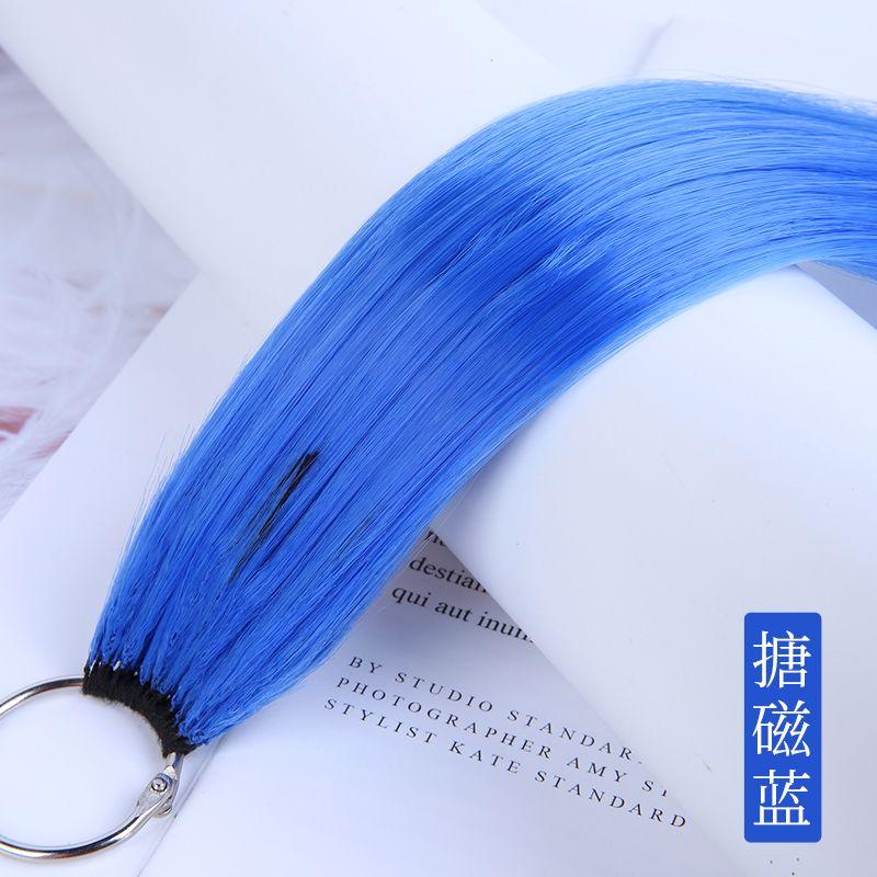 

Второе поколение перьевых накладных прядей для подвешивания на ухо, невидимые бесшовные цветные накладные пряди для мелирования, накладные пряди можно использовать для моделирования 6 Magnetic Blue 50cm a group of 10 beams