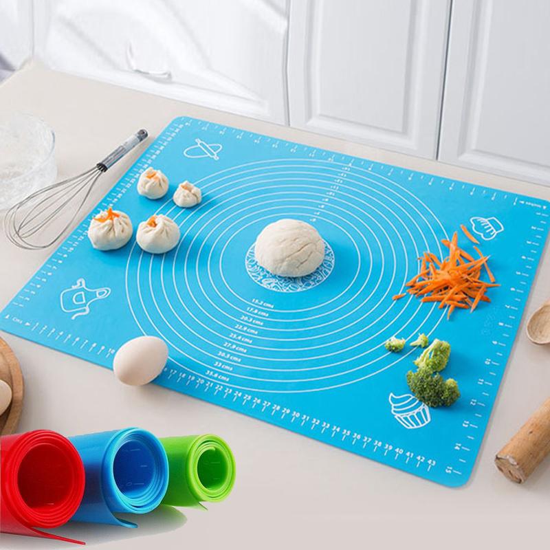 Multicolor Silicone Baking Mat Baking Sheet Pizza Dough Mat Soft Rolling Pastry Board Cutting Fondant Cake Dough Pad Bakeware