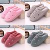 Stylish Black And White Plush Couple Winter Slippers With Soft Dot And Star Patterns